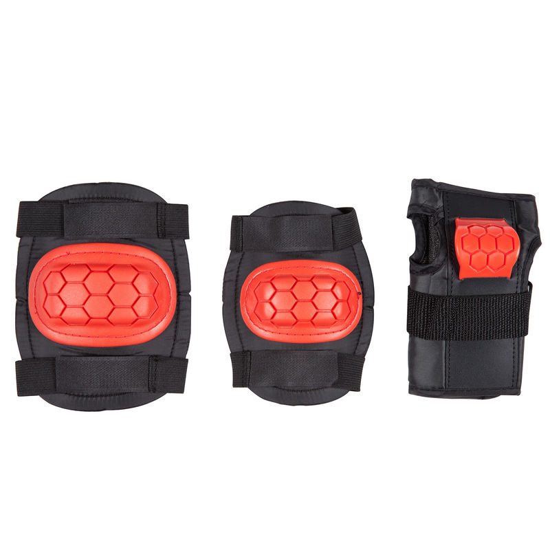 Black 3 Pack Protective Pads For Roller Skating PP Cap Fabric Foam